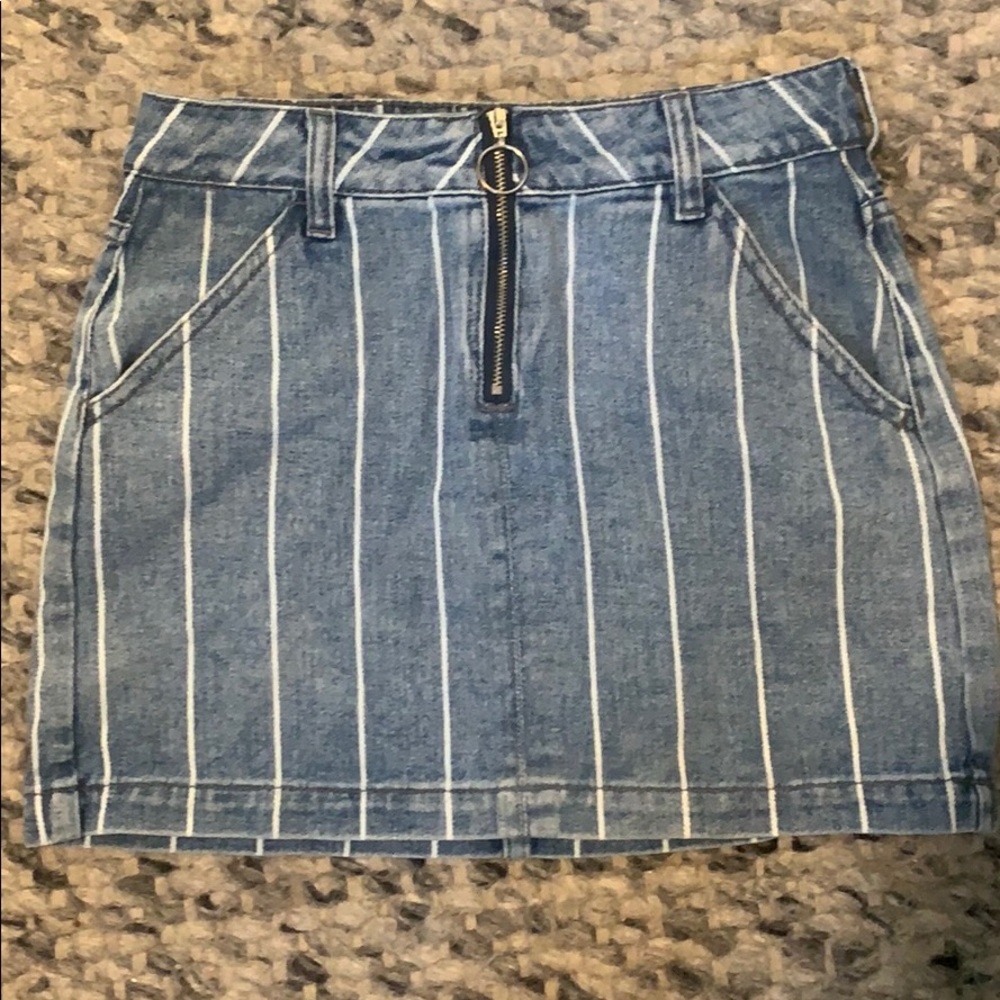 Pacsun Demin Striped Zip Up Skirt